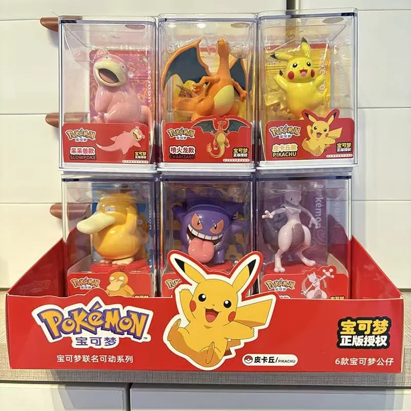 

Authentic Pok é mon Action Figure MEWTWO CHARIZARD GENGAR SLOWPOKE Pikachu Doll Handmade Desktop Ornament Children's Toy Gift