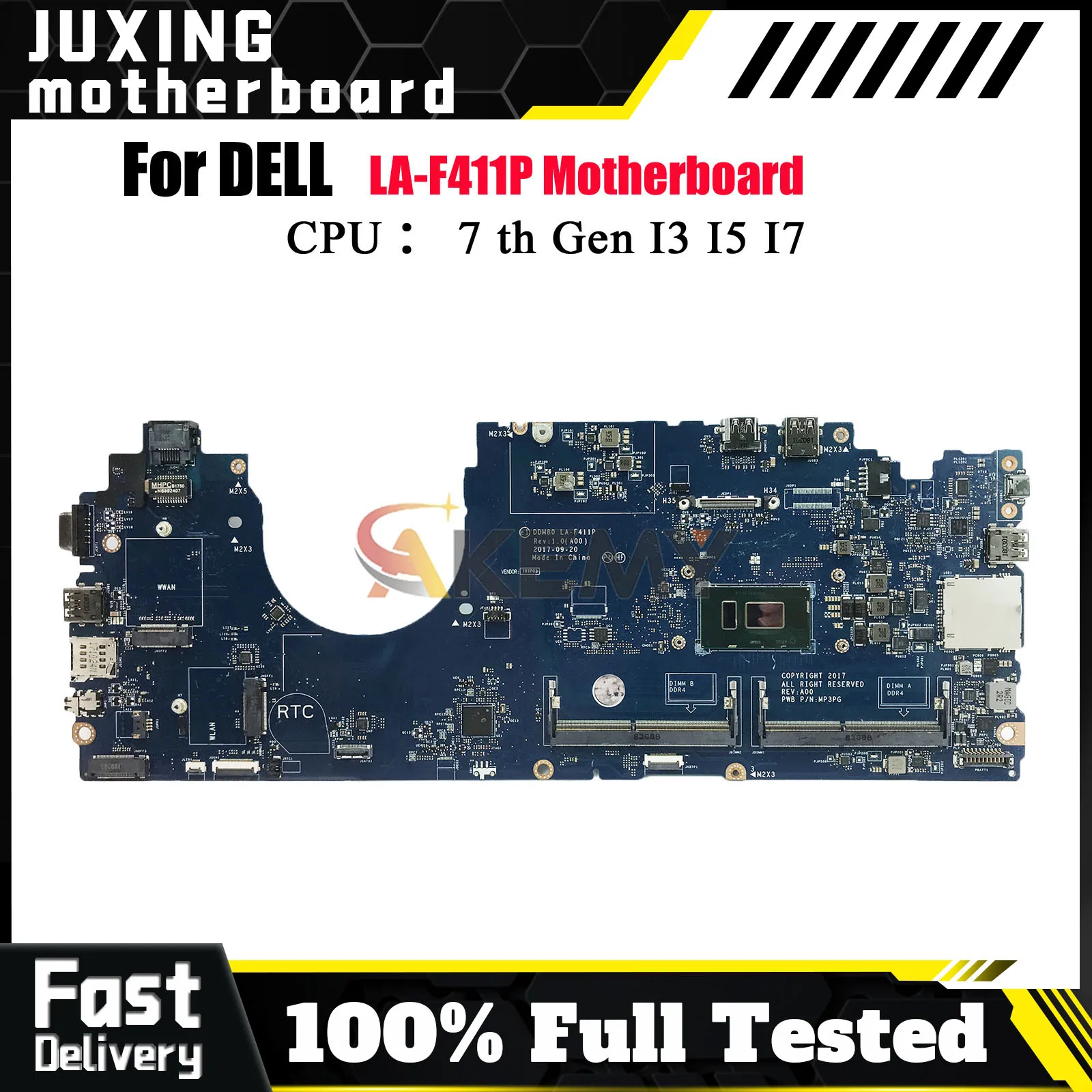 

Материнская плата для ноутбука Dell Latitude 15 5590 I3 I5 I7 7th 8th CPU LA-F411P 0CJWKW 0PTD05 0VJF9H 0VT64T 04J840 0FJGHG протестирована нормально