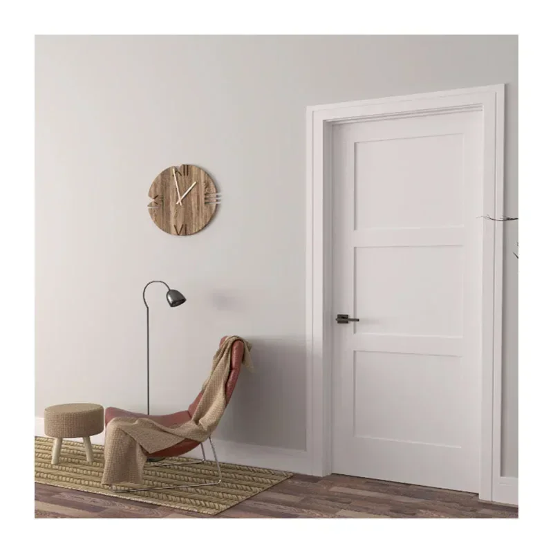 White Color Bedroom Shaker American Wood Solid Plywood Hotel Entrance Hotel interior Wooden Door