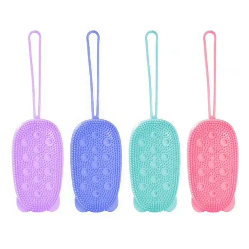 Silicone Body Scrubber for Shower, Exfoliating Scrub Sponge,Bubble Bath Brush Massager, Skin Cleaner, Cleaning Pad, Bathroom Acc