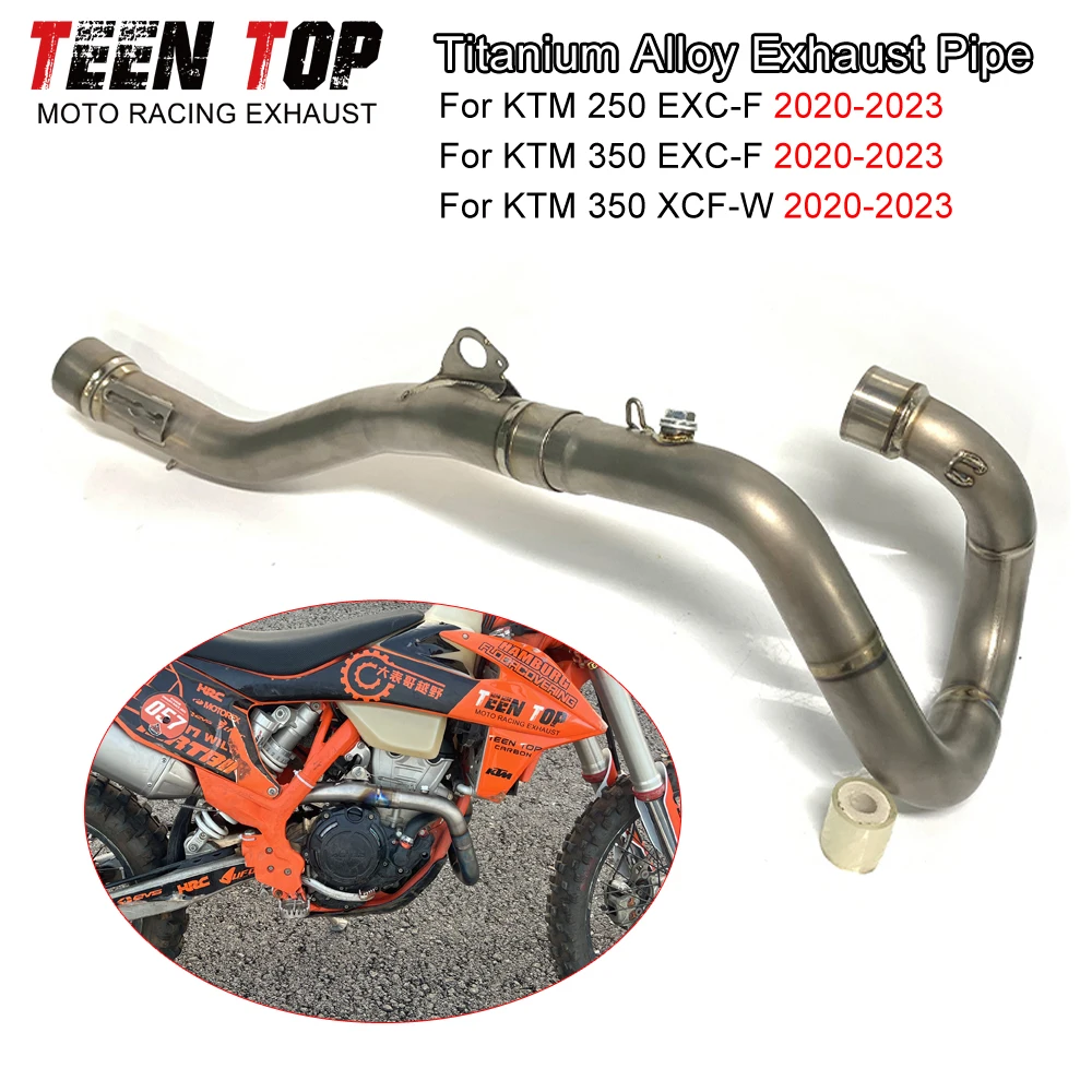 

For KTM 250/350 EXC-F 350 XCF-W Exhaust Elbow Titanium Alloy Dirt Bike 50.5mm Exhaust Front Link Pipe 250 EXC-F 2020-2023
