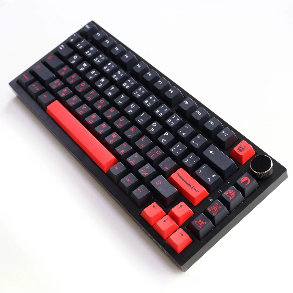 Japanese Bushido Keycaps Durable PBT Material 129 Keys Dye-Sub Cherry Profile for 61/87/104/108 Mx Switch Mechanical Keyboard