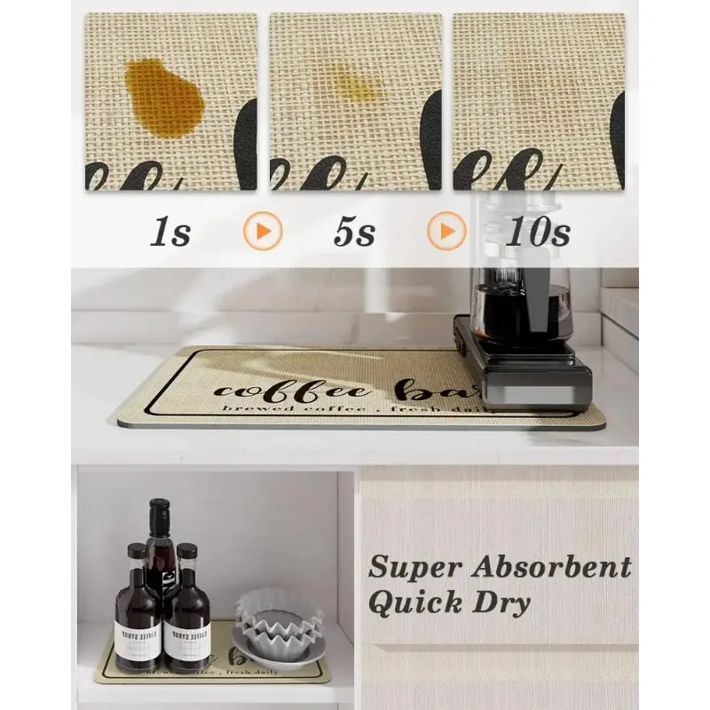 

Large Kitchen Super Absorbent Mat Coffee Dish Draining Mat Drying Mat Quick Dry Bathroom Drain Pad Kitchen Faucet Placemat