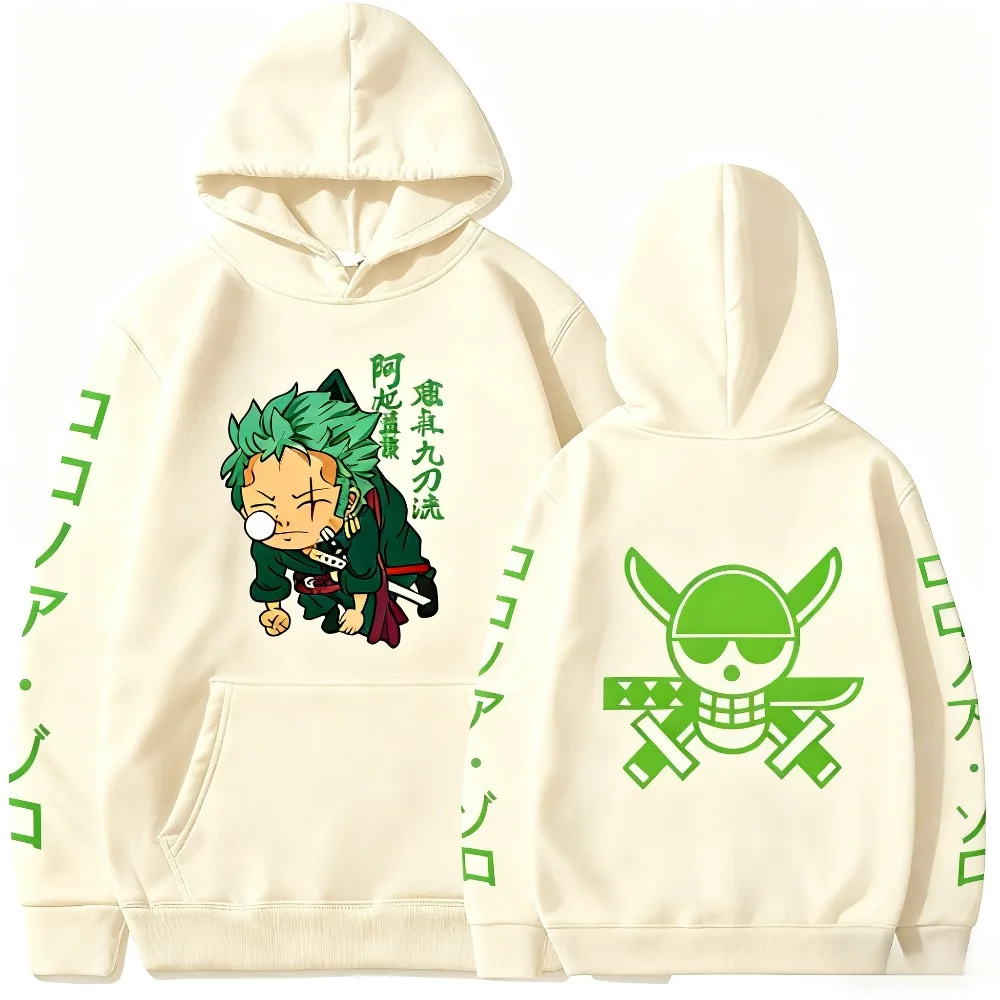 One Piece Luffy Zoro, японское аниме, свободная и повседневная многоцветная толстовка с капюшоном на выбор, осенне-зимняя детская толстовка с капюшоном