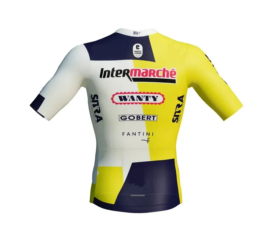 LASER-Maillot de cyclisme à manches courtes et cuissard à bretelles, team team Raf MARCHÉ-WANTY T 2024