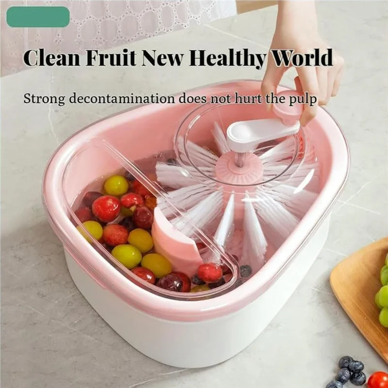 

RMWIN-Fruit And Vegetable Washer With Brush Fruit And Vegetable Washing Machine Suitable For Household Fruit Cleaning