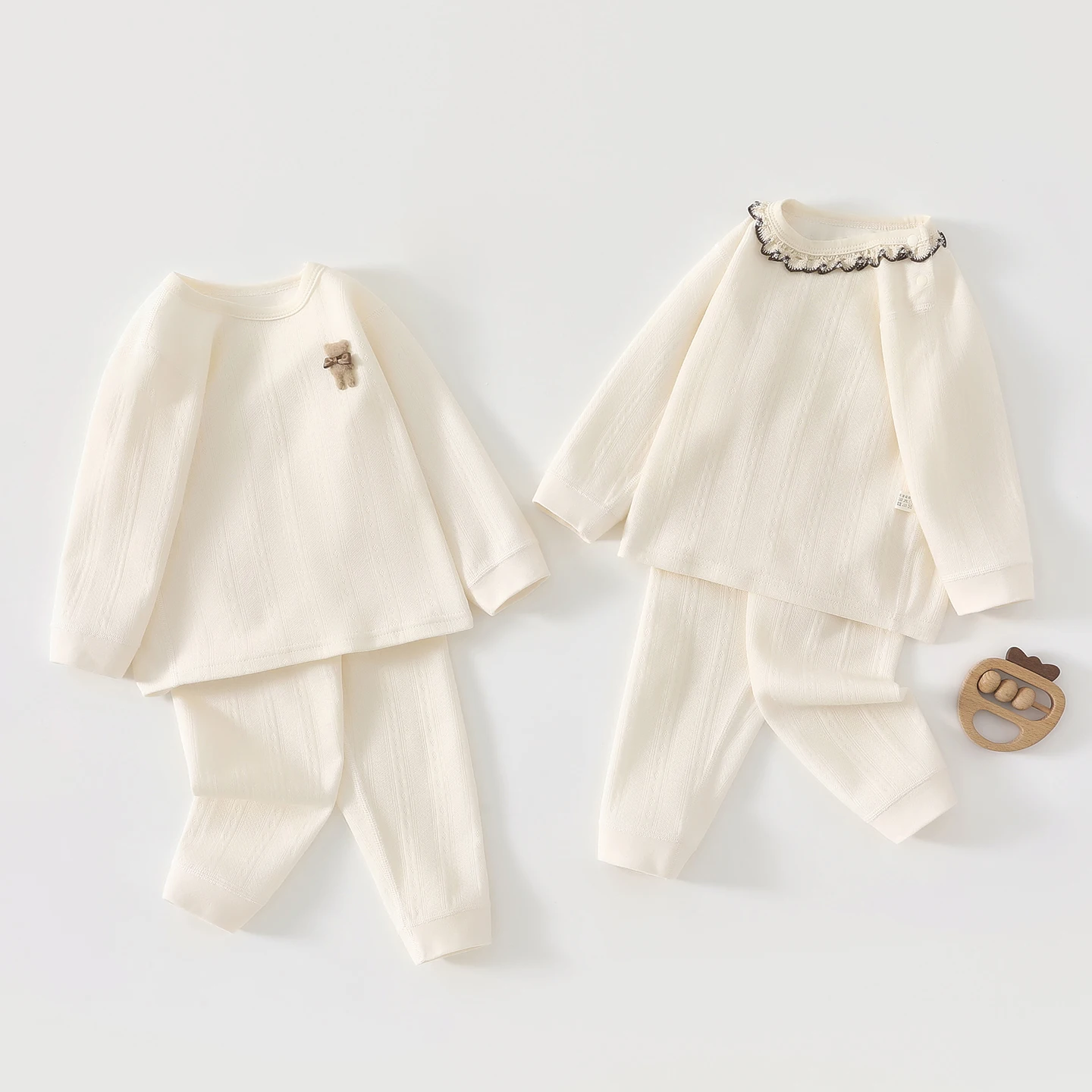 Children's Autumn and Winter Cotton Underwear Set, New High-Waisted Pants, Belly-Protecting, Seamless, for Babies and Infants