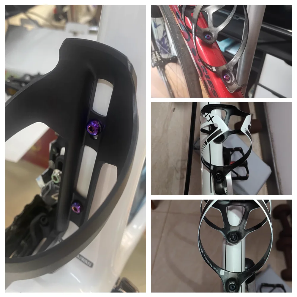RISIKO M5x12mm Fahrrad Flaschenhalter Befestigungsschrauben Titanlegierung MTB Rennrad Flaschenhalter Schrauben Luftpumpe Feste Schrauben – Detail 18