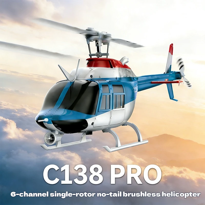 2025 New C138 PRO Brushless Version Remote Controlled Helicopter Six Channel Model Boys Toy Gift Remote Control Helicopter
