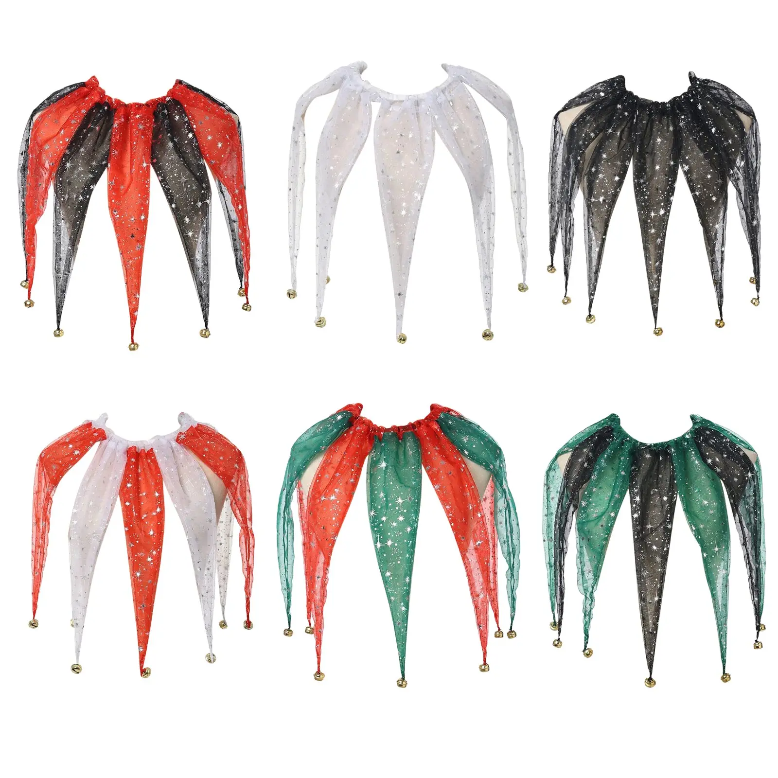 Collare da clown a punta Decor Collare per accessori per collo da giullare con costumi Jingle Bell per la festa di Natale