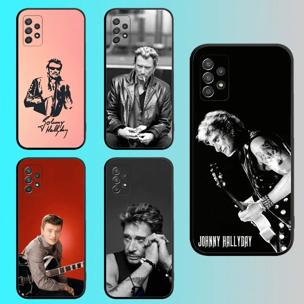 

J-Johnny H-Hallyday Singer Phone Case For Samsung S 25,24,21,22,23,30,20,Ultra,Plus,Fe,Lite,Note,10,9,5G Black Soft