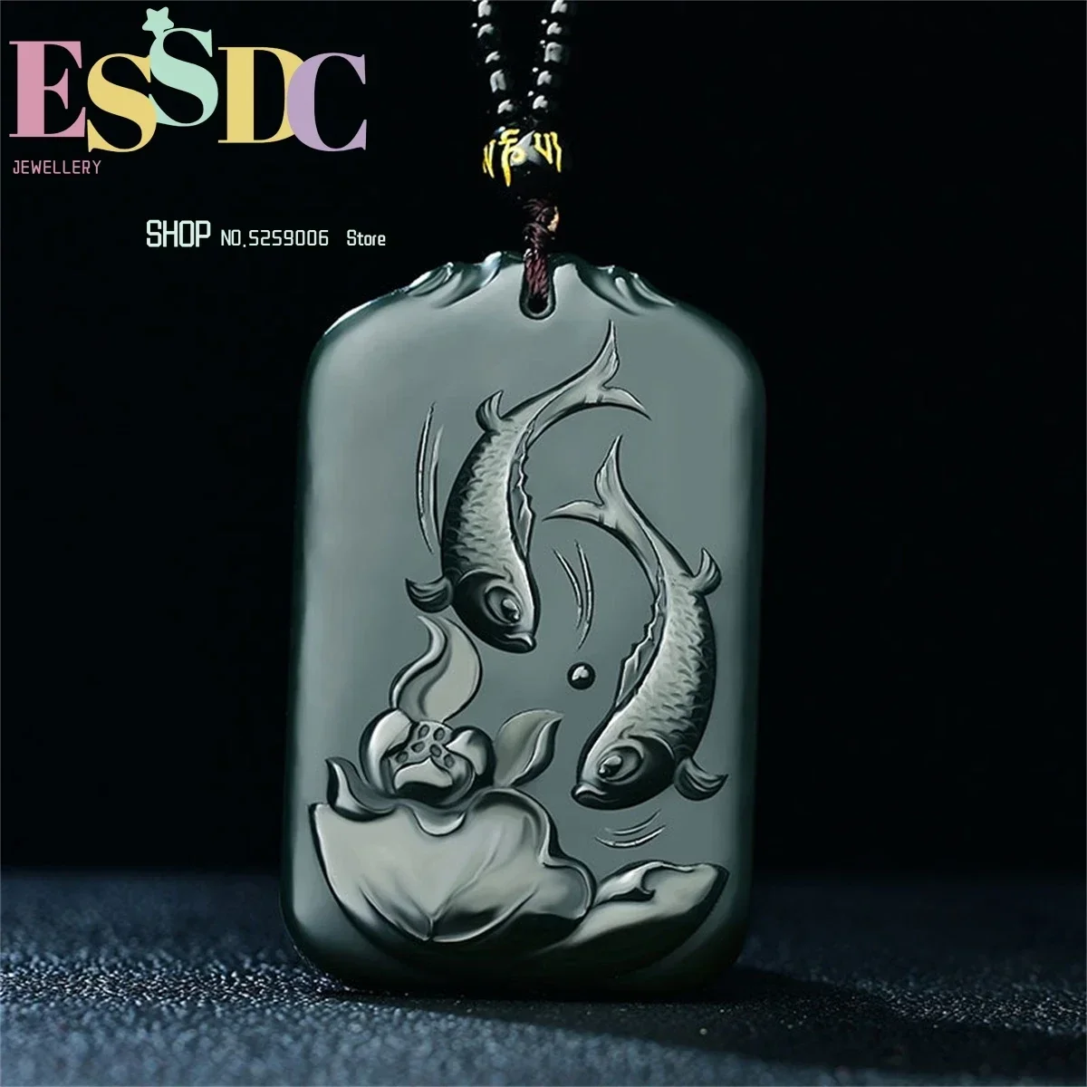 Handicrafts Wholesale Natural Hotan Jade Green Jade Surplus Pendant Necklace Double Sided CarvingCharm Jewelry Fashion Amulet
