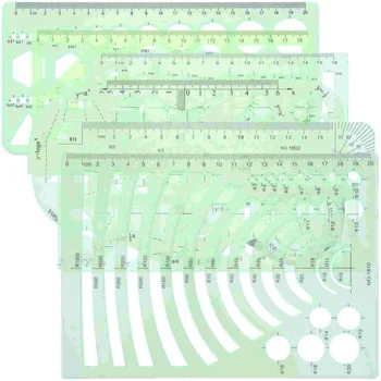 שרטוט תבנית סרגל עפרונות גיאומטריים סולם סולם כלים מדידה ניסוח פלסטיק