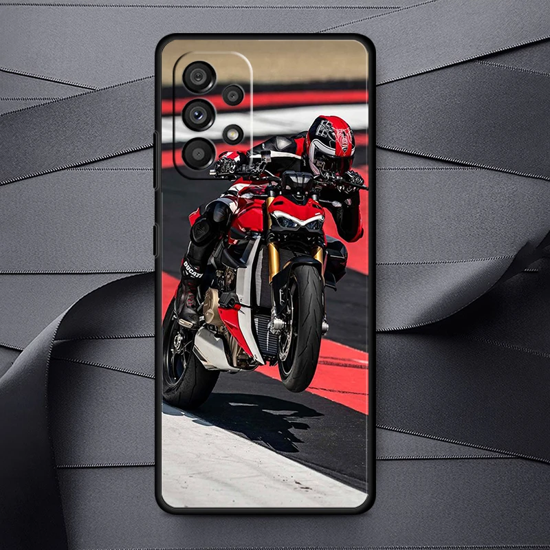 Sports Motorcycle Black Phone Case For Samsung A73 A72 A71 A54 A53 A13 A52 A51 A33 A32 A23 A21S A04 A03 5G