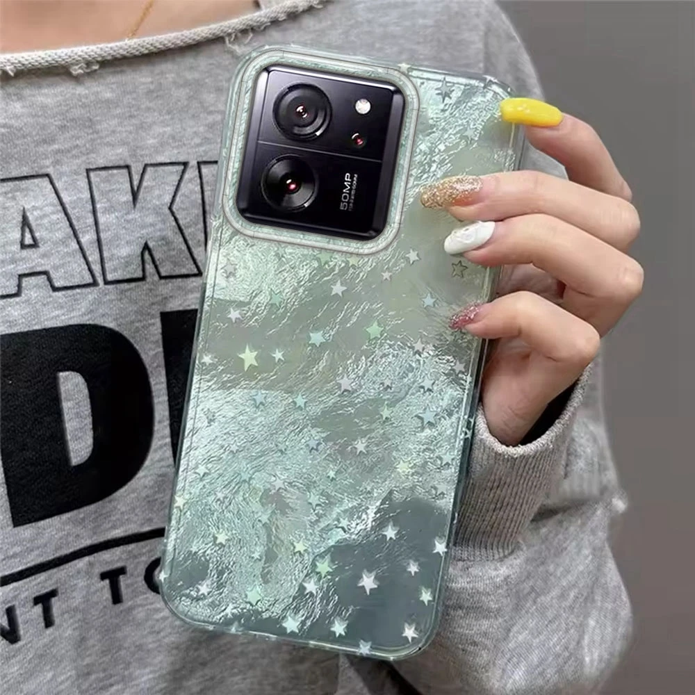 Bunte Sterne Herz Vortex Textur für Xiaomi Mi 11 Lite NE 13T 14T Pro 5G Poco X5 X6 M6 C75 C71 C65 C61 M5S Telefon Fall Abdeckung