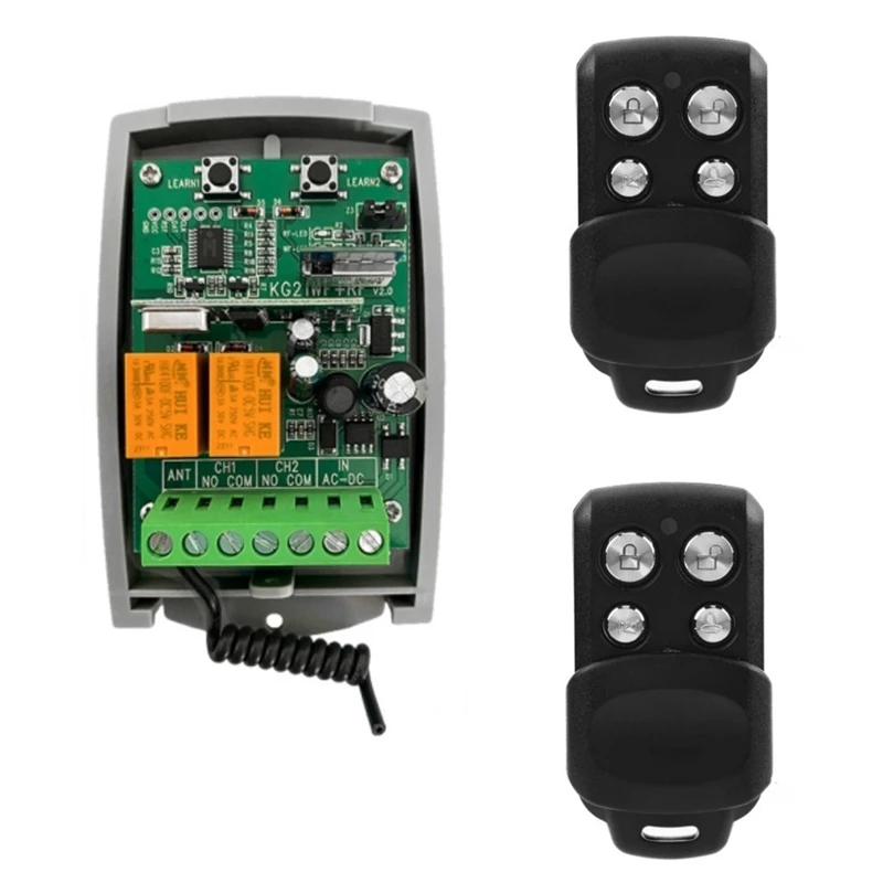 

AU61-Tuya WIFI Garage Door Remote Control Receiver 433.92Mhz 2CH Receiver 85-250V Support APP RF Voice Control