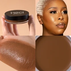 Waterproof Foundation For Dark Skin, Velvet Flawless Pore-Less Nourishing Makeup Full Coverage, 0.7oz Big Volume Cream Bronzer