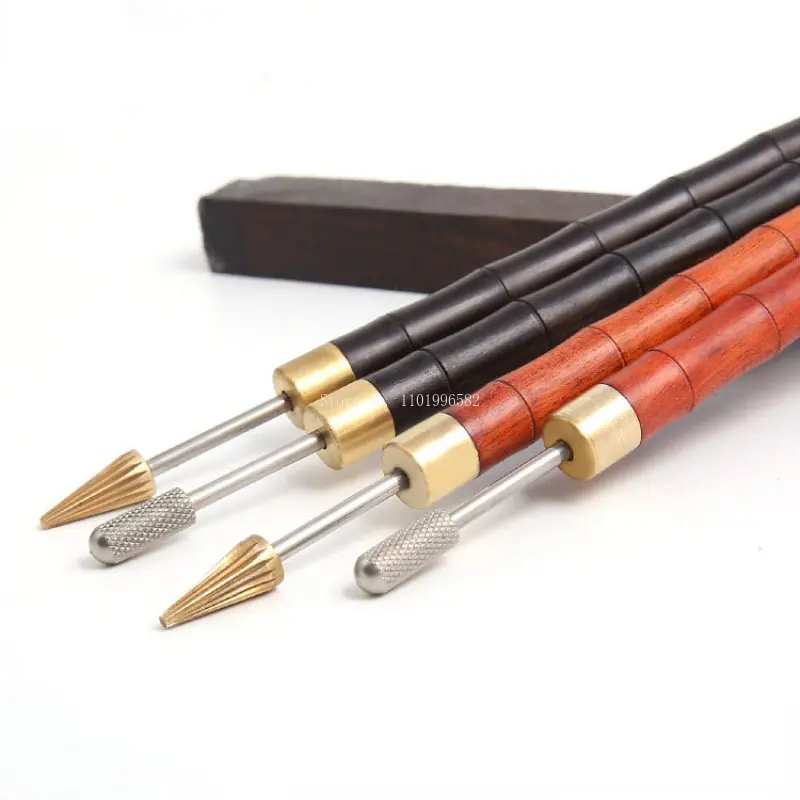 Leather Edge Oil Tool Sandalwood Handle Edge Oil Pen Diy Leather Bag Watchband Accessories Edge Sealing Oil Edge Making Tool