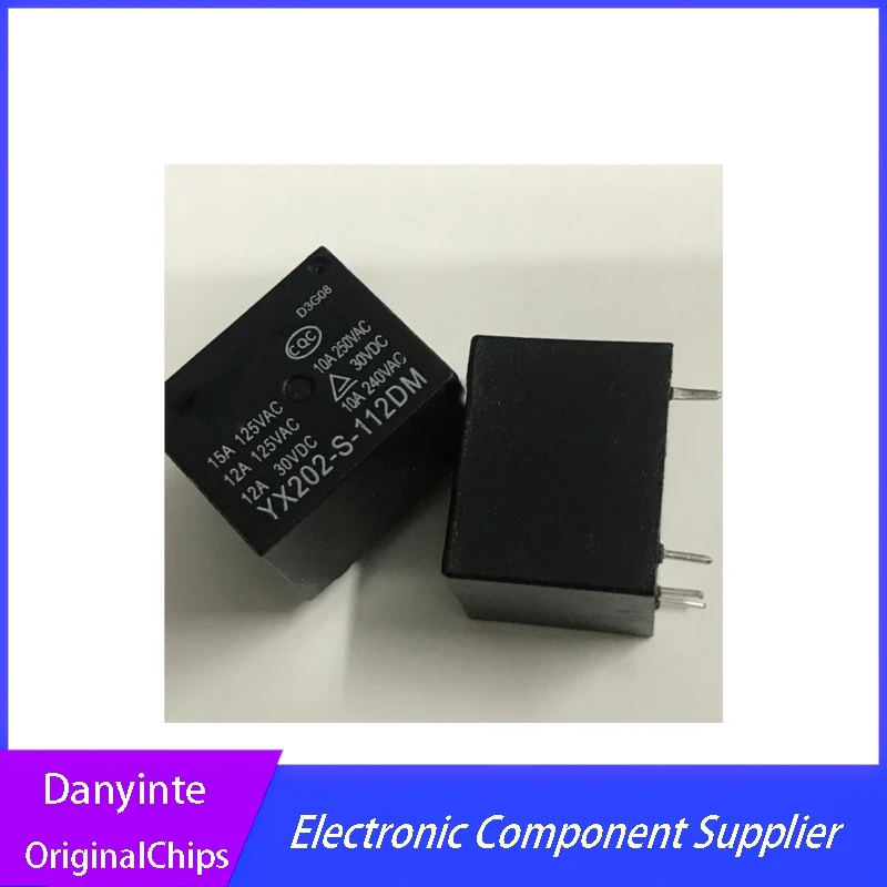 Novo Kit com 2 Peças/lot T73 YX202-S-112D 12V 4PIN 5PIN YX202-S-112DM Relé 15A 4PIN