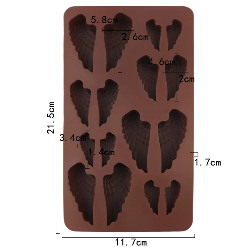 3D Angel Wings Silicone Mold For Cake Decoration Cupcake Topper Chocolate Candy Polymer Clay Kitchen Baking Tools Accessories