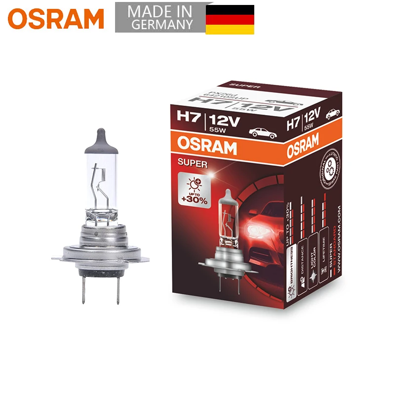 OSRAM Super Bright H7 12V55W 3200K 64210SUP +30% Brightness Original Line Bulb Standard Headlight OEM Quality Made In Germany 1X