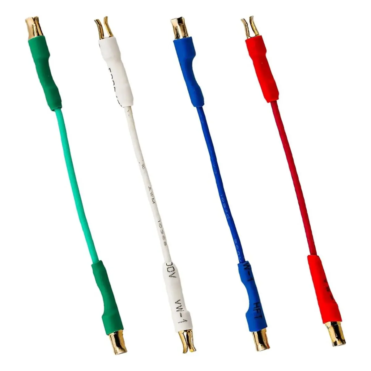A86G 4PCS Turntable Headshell Lead Wires Spring Clip Connector, Phono Cartridge Cables for Universal Record Player