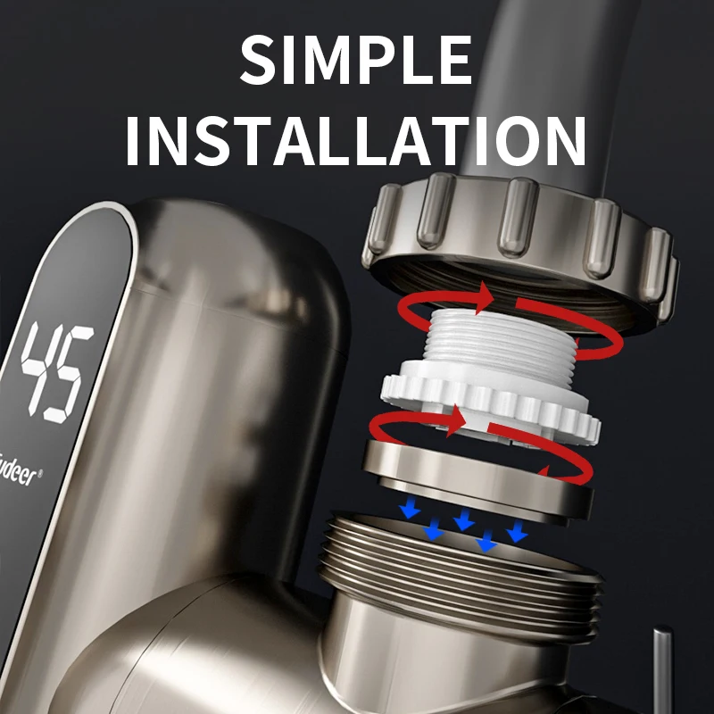Fudeer 3400W 220V Electric Kitchen Water Heater Tap Instant Hot Stainless Steel Water Faucet Heater Cold Heating Faucet image 5