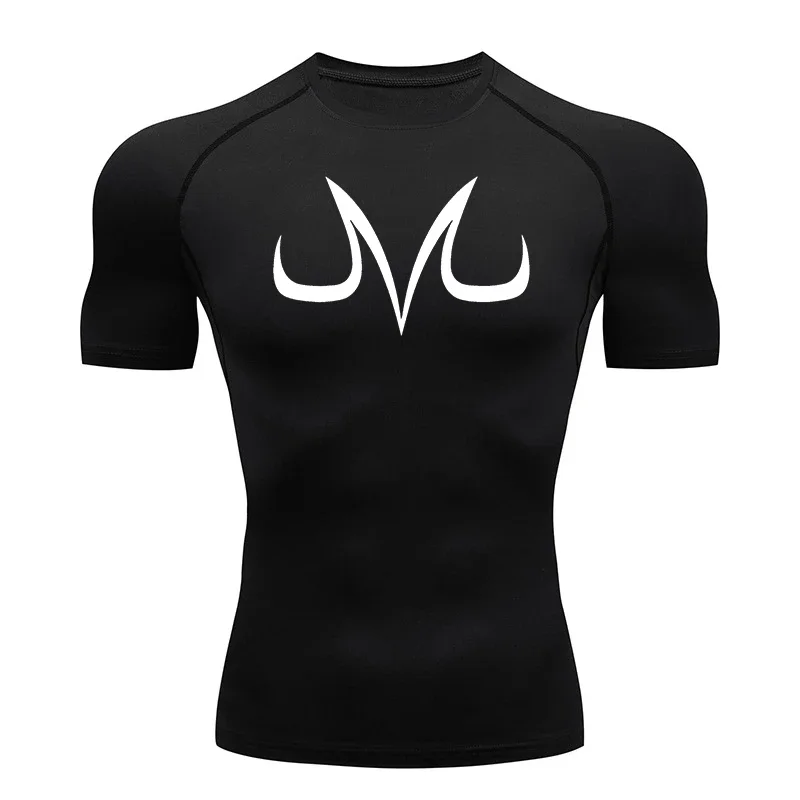 Herren Kompressionsshirt mit Fledermausmuster, Kurzarm-T-Shirt für Fitness, Training, Laufen, Sommer Schnelltrocknendes Sport-T-Shirt