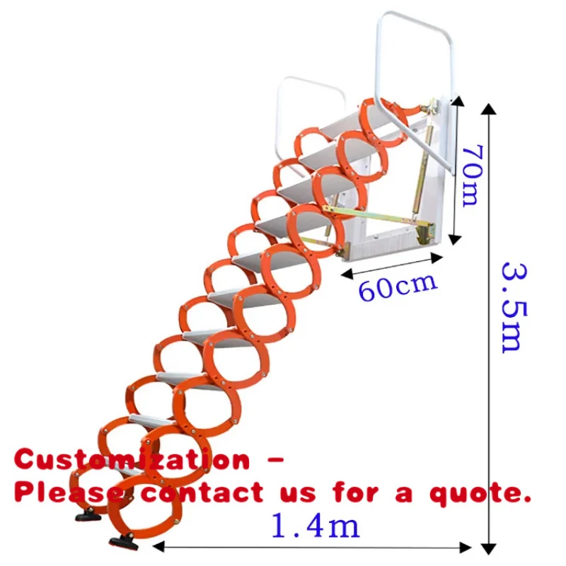 

Customize.Portable Aluminium Alloy Telescopic Ladder Automatic Loft Stairs Small Foldable Extension New Condition