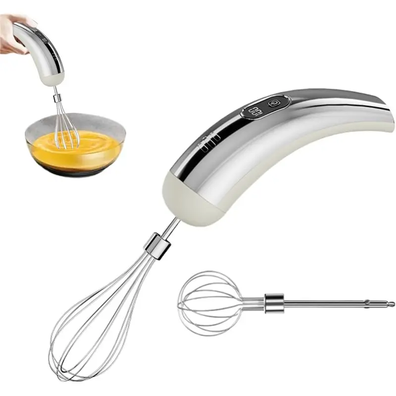 

AC39-1Set Electric Egg Liquid Stainless Steel Handheld Portable Blender Rechargeable Rod Blender For Baking And Cooking
