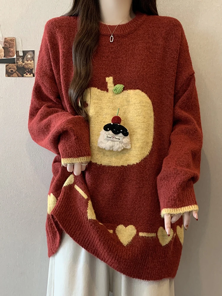 

Женский вязаный свитер с круглым вырезом и длинными рукавами, новинка зимы, повседневный, удобный, из мягкого материала, для ношения как под одежду, так и поверх нее, топ