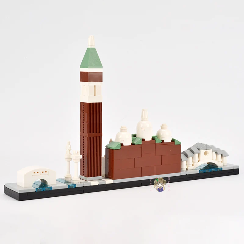 Venice City Architecture Skyline Building Blocks Set Tower Edifice Bricks Town Street View Assemble Toys For Children Gifts