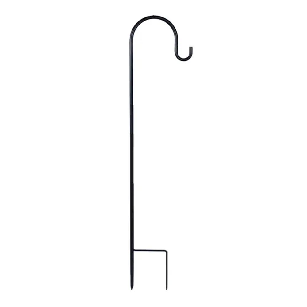 Iron Stake Shepherd Hooks Ganchos de jardim Luzes solares Lanternas Alimentador de pássaros Cestas de plantas Suporte de cabide para exterior