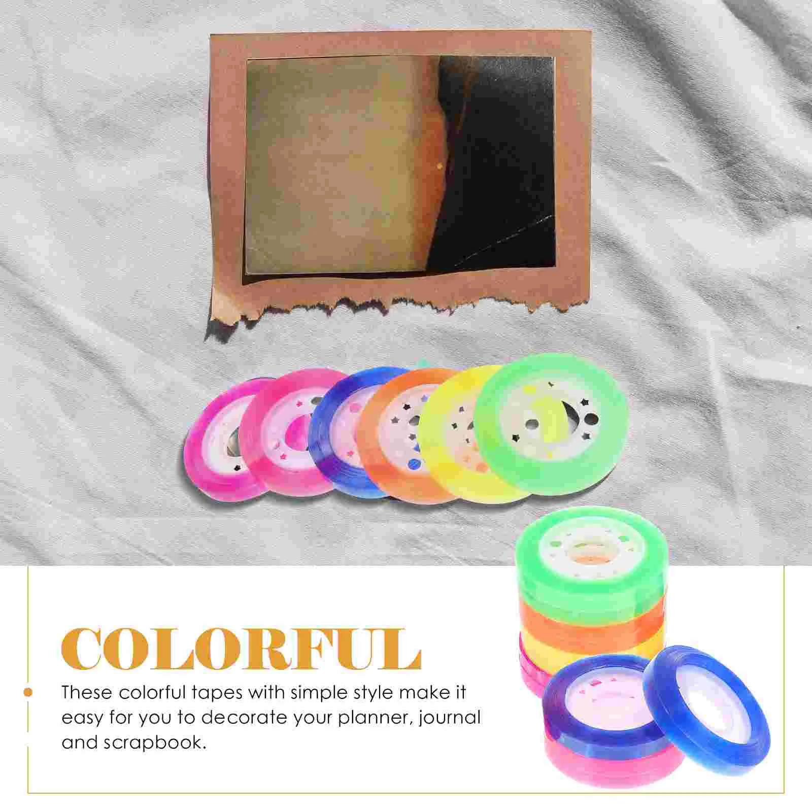 Adhesive Paper Tapes Color Transparent Stationery Supplies DIY Crafts Colorful Gift Wrapping Clear Student