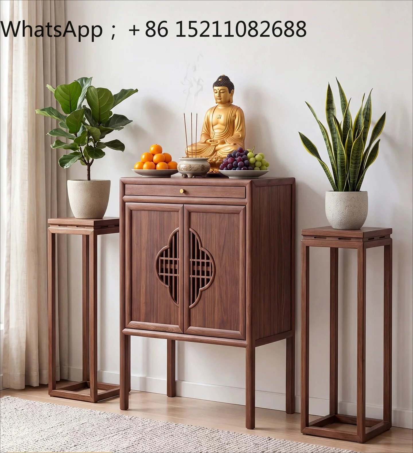 LLY new Chinese incense table incense table household God of Wealth offering cabinet solid wood table