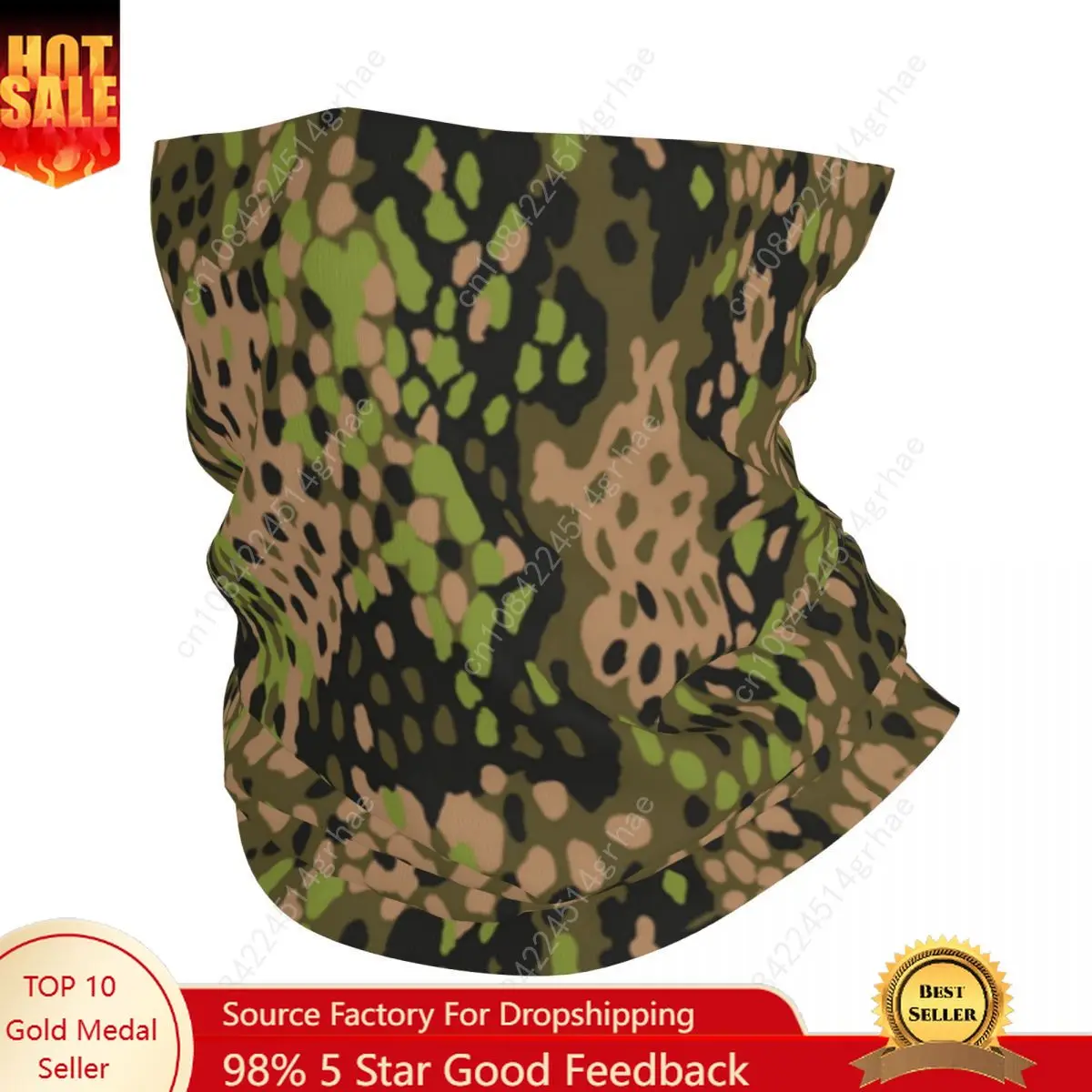 

Custom Wild Camo Bandana Neck Warmer Women Men Winter Hiking Ski Scarf Gaiter Germany Camouflage Face Cover