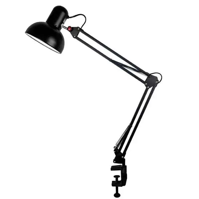 Foldable Desk Lamp Clip on Light Telescopic Eye Protection Retro Bedroom Office Computer Table Lamp Home Decor for E27 Bulb