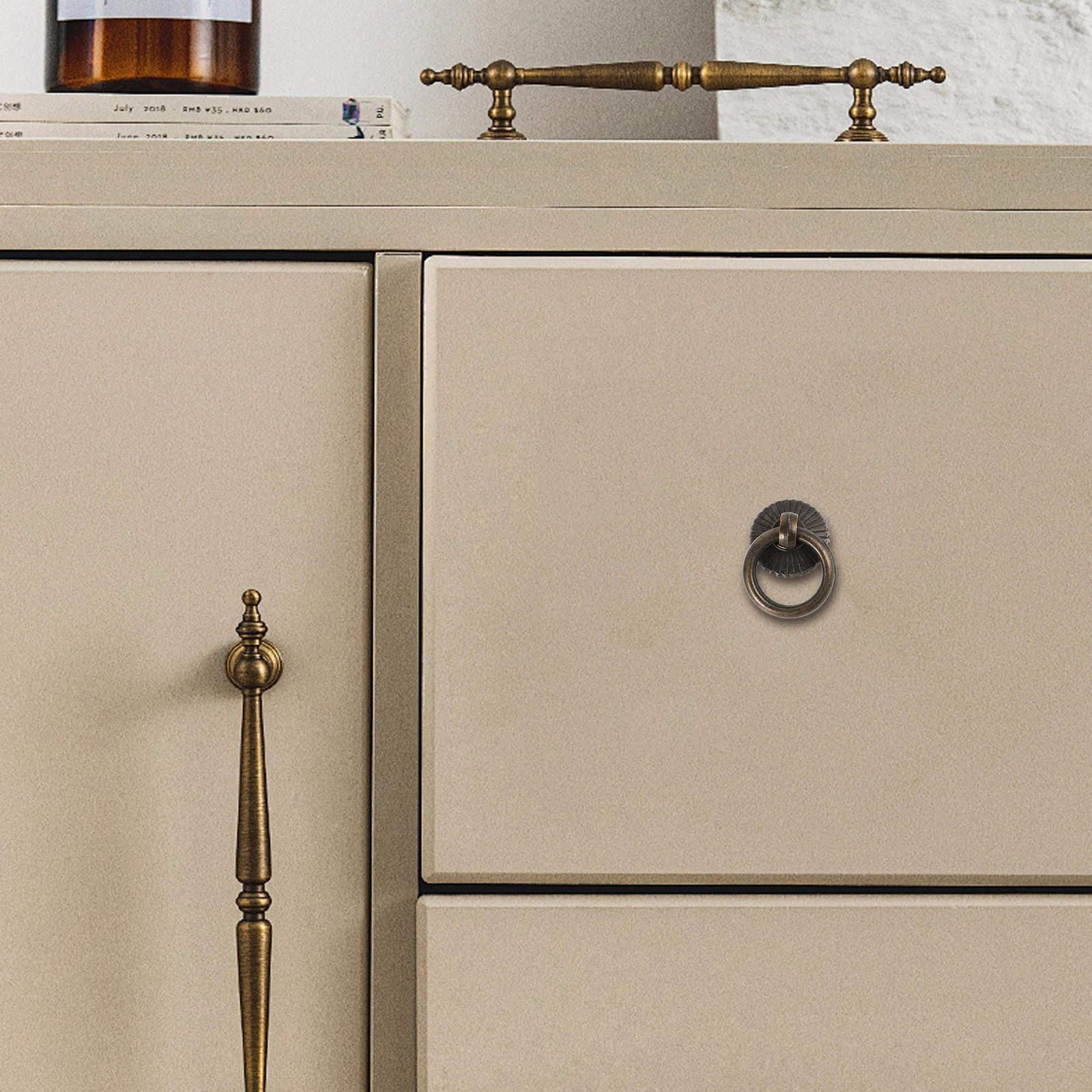 

4PCS Drawer H Vintage Dresser Pulls Retro Zinc Alloy Kitchen Cabinet Hardware Easy Replace Durable Comfortable Grip Bedroom