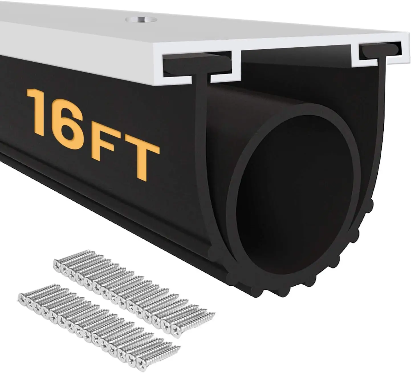 

Universal Garage Door Bottom Seal, 16Ft Weatherproof Rubber Strip for Dust and Noise Insulation