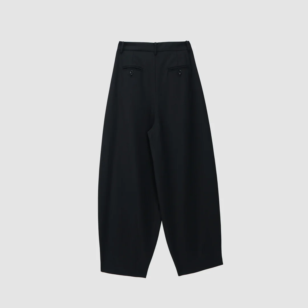 2026 Women's High Waist Barrel Leg Pants | Tailored Pleated Front Wide Leg Cropped Trousers