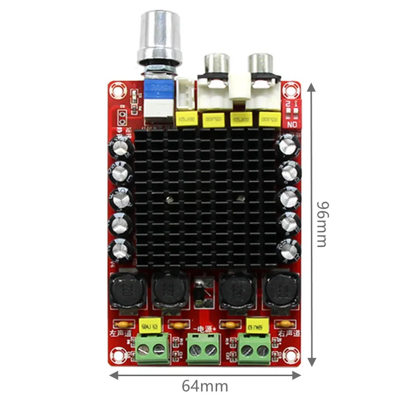 1~10Pcs XH-M510 TDA7498 High-Power Digital Power Amplifier Board 2*100W Automobile Power Amplifier DC 14-34V