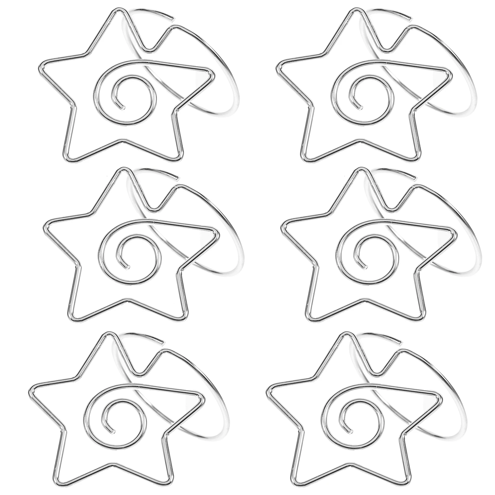 6pcs Pentagram Card Placement Holders Picture Shelves Note Display s Table Number Place Photo Clips Practical Metal