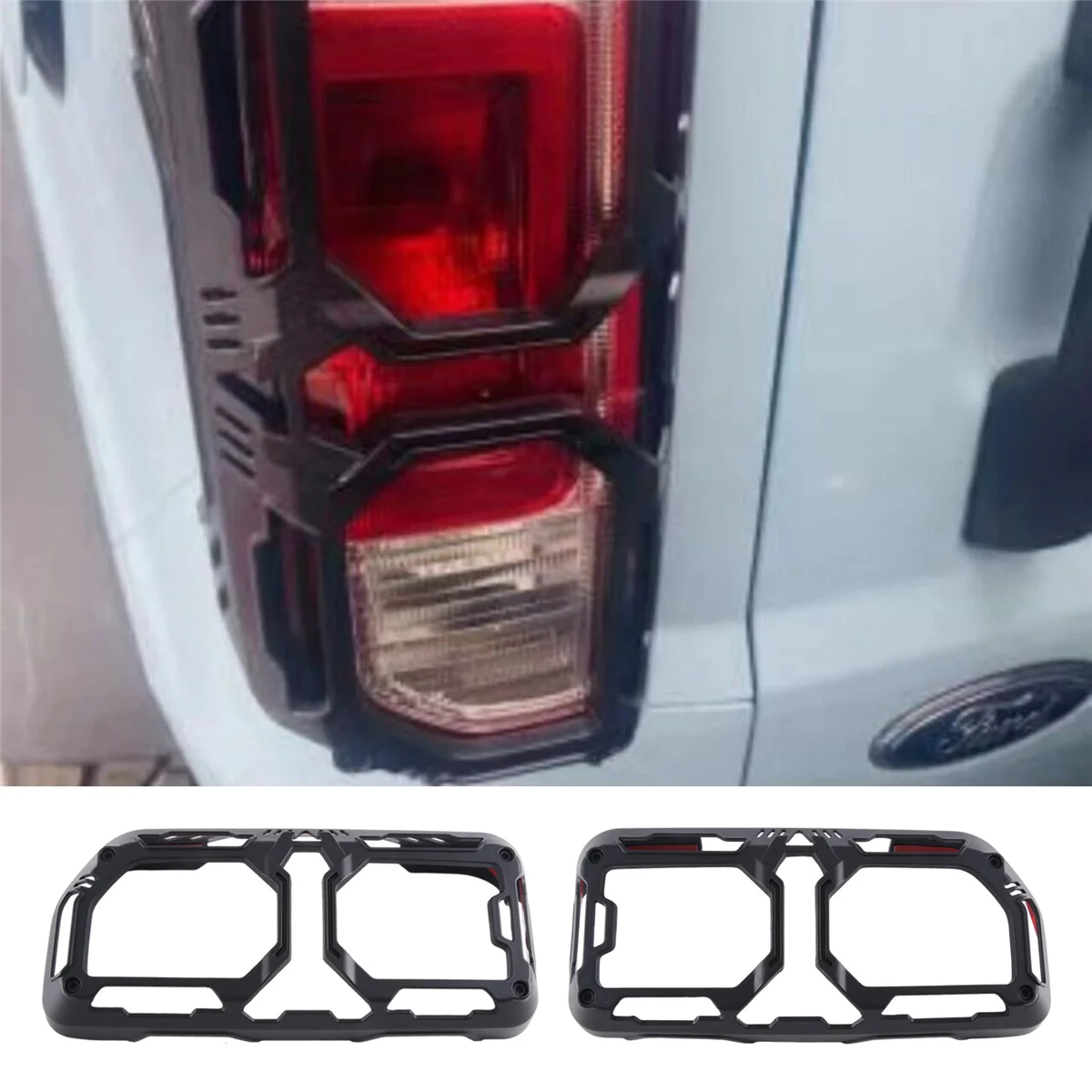 Car Rear Tail Light Lamp Cover Trim for Ford Bronco 2021-2023 Black Accessories ABS