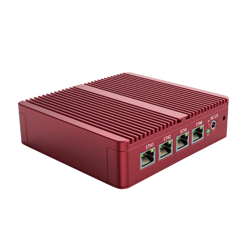 Imagem -05 - Bkhd-router Macio Personalizado Comercial G30 Vermelho Celeron J4125 Firewall Fanless 4x1g 2.5gbps Mikrotikos Pfsense Openvpn Sophos fw