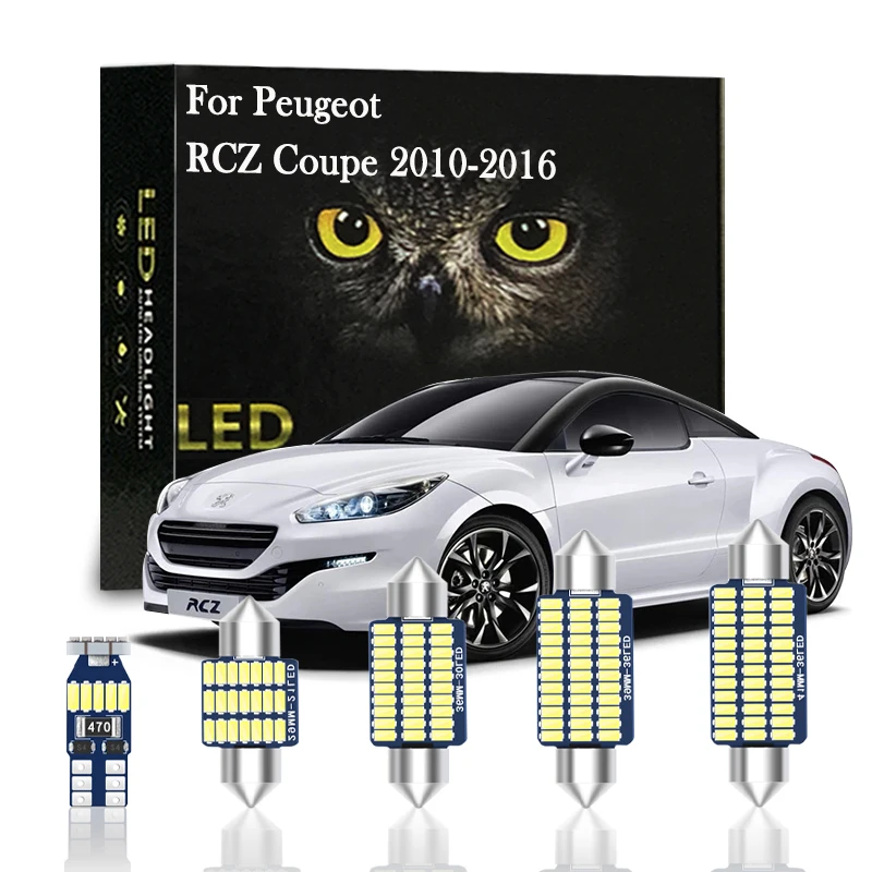 

17pcs Canbus Interior LED Light For Peugeot RCZ Coupe 2010 2011 2012 2013 2014 2015 2016 Dome Trunk License Plate Lamps