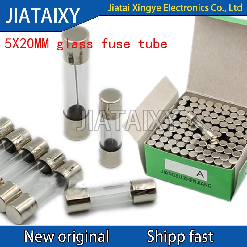 

100Pcs fuse 5X20MM glass fuse tube fuse 250V 0.5A 1 2 3 4 5A 6 8 15A 10A