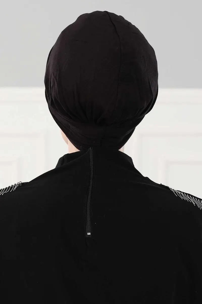 osso penteado plissado preto