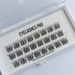 F008 DIY Hand Made Eyelash Extension Segmented Flase Lashes Dramatic Lash Bundles Soft Ribbon Strip Eyelashes Makeup Lashes