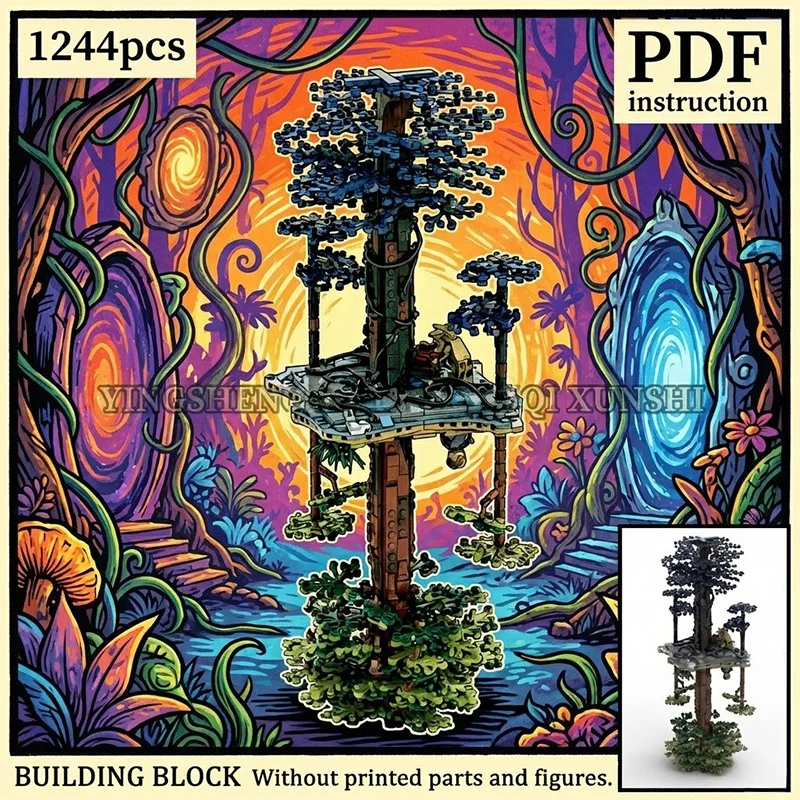 

Набор для сборки DIY «Домик на дереве в лесу фантазий» (ботанический сад), конструктор из кирпичиков, игрушка для 244085 moc