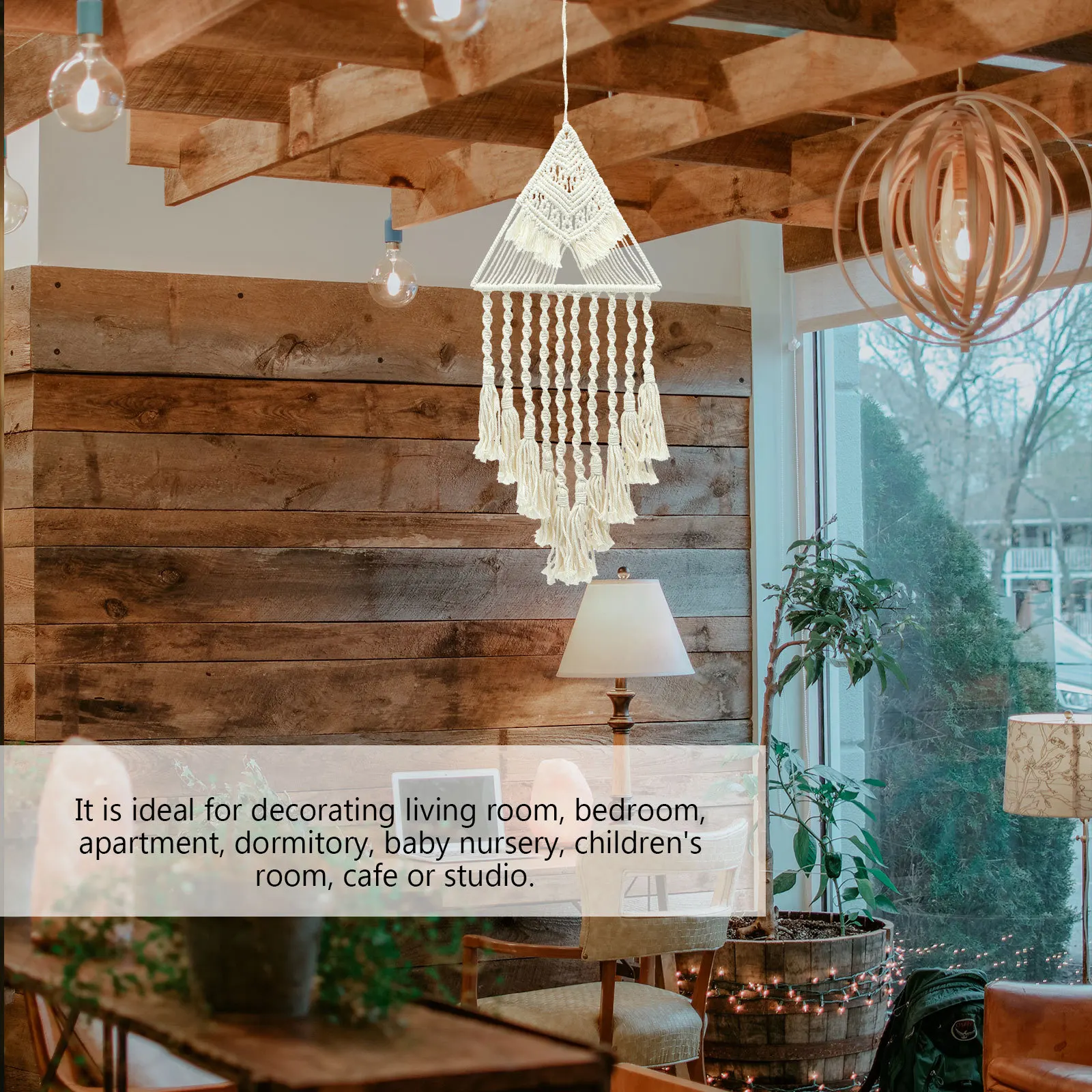 

Bohemian Wall Hanging Decor Macrame Tassel Tapestry Handmade Woven Cotton Rope Bedroom Living Room Home Ornament